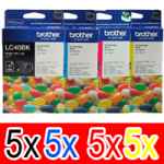 20 Pack Genuine Brother LC-40 Ink Cartridge Set (5BK,5C,5M,5Y)