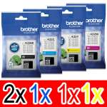 5 Pack Genuine Brother LC-432 Ink Cartridge Set (2BK,1C,1M,1Y)