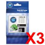 3 x Genuine Brother LC-432XL Black Ink Cartridge LC-432XLBK