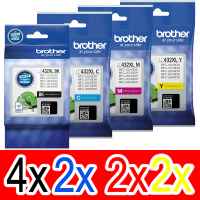 10 Pack Genuine Brother LC-432XL Ink Cartridge Set (4BK,2C,2M,2Y)