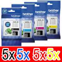 20 Pack Genuine Brother LC-432XL Ink Cartridge Set (5BK,5C,5M,5Y)