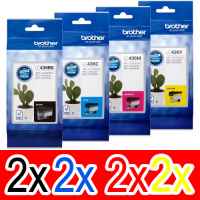 8 Pack Genuine Brother LC-436 Ink Cartridge Set (2BK,2C,2M,2Y)