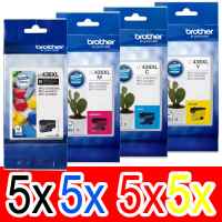 20 Pack Genuine Brother LC-436XL Ink Cartridge Set (5BK,5C,5M,5Y)