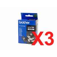 3 x Genuine Brother LC-47 Black Ink Cartridge LC-47BK