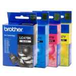 4 Pack Genuine Brother LC-47 Ink Cartridge Set (1BK,1C,1M,1Y)