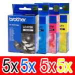 20 Pack Genuine Brother LC-47 Ink Cartridge Set (5BK,5C,5M,5Y)