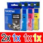 5 Pack Genuine Brother LC-47 Ink Cartridge Set (2BK,1C,1M,1Y)