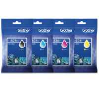 4 Pack Genuine Brother LC-536 Ink Cartridge Set (1BK,1C,1M,1Y)