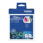 1 x Genuine Brother LC-536XL B/C/M/Y Ink Cartridge High Yield  Value Pack LC-536XL4PK