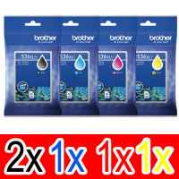 5 Pack Genuine Brother LC-536XL Ink Cartridge High Yield Set (2BK,1C,1M,1Y)