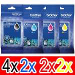10 Pack Genuine Brother LC-536XXL Ink Cartridge Super High Yield Set (4BK,2C,2M,2Y)