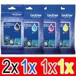 5 Pack Genuine Brother LC-536XXL Ink Cartridge Super High Yield Set (2BK,1C,1M,1Y)