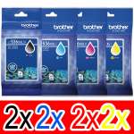 8 Pack Genuine Brother LC-536XXL Ink Cartridge Super High Yield Set (2BK,2C,2M,2Y)