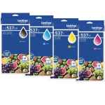 4 Pack Genuine Brother LC-537 Ink Cartridge Ultra High Yield Set (1BK,1C,1M,1Y)