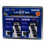 1 x Genuine Brother LC-57 Black Ink Cartridge Twin Pack LC-57BK2PK