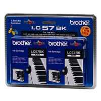 1 x Genuine Brother LC-57 Black Ink Cartridge Twin Pack LC-57BK2PK