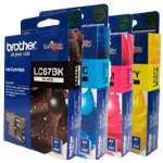 4 Pack Genuine Brother LC-67 Ink Cartridge Set (1BK,1C,1M,1Y)