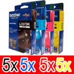 20 Pack Genuine Brother LC-67 Ink Cartridge Set (5BK,5C,5M,5Y)