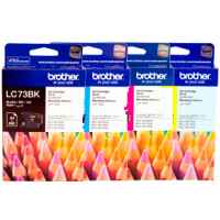 4 Pack Genuine Brother LC-73 Ink Cartridge Set (1BK,1C,1M,1Y)