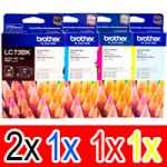 5 Pack Genuine Brother LC-73 Ink Cartridge Set (2BK,1C,1M,1Y)