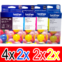 10 Pack Genuine Brother LC-77XL Ink Cartridge Set (4BK,2C,2M,2Y)