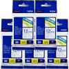 5 x Genuine Brother TZe-233 12mm Blue on White Laminated Tape 8 metres
