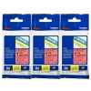 3 x Genuine Brother TZe-431 12mm Black on Red Laminated Tape 8 metres