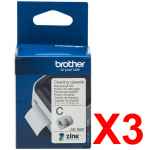 3 x Genuine Brother CK-1000 Print Head Cleaning Cassette - 50mm x 2m - Continuous