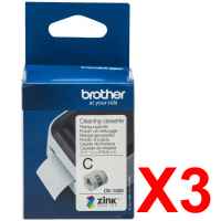 3 x Genuine Brother CK-1000 Print Head Cleaning Cassette - 50mm x 2m - Continuous