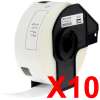 10 x Compatible Brother DK-11201 White Paper Label Roll - 29mm x 90mm - 400 Labels per Roll