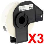 3 x Compatible Brother DK-11203 White Paper Label Roll - 17mm x 87mm - 300 Labels per Roll
