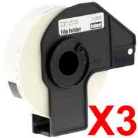 3 x Compatible Brother DK-11203 White Paper Label Roll - 17mm x 87mm - 300 Labels per Roll