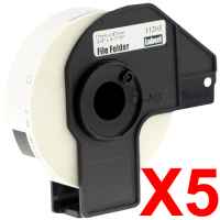 5 x Compatible Brother DK-11203 White Paper Label Roll - 17mm x 87mm - 300 Labels per Roll