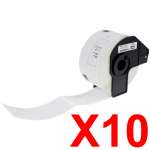 10 x Compatible Brother DK-11208 White Paper Label Roll - 38mm x 90mm - 400 Labels per Roll