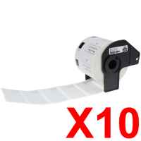 10 x Compatible Brother DK-11209 White Paper Label Roll - 29mm x 62mm - 800 Labels per Roll