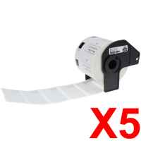5 x Compatible Brother DK-11209 White Paper Label Roll - 29mm x 62mm - 800 Labels per Roll