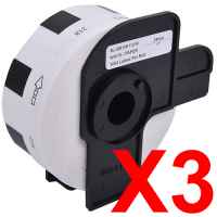 3 x Compatible Brother DK-11218 White Paper Label Roll - 24mm Diameter - 1000 Labels per Roll