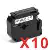 10 x Compatible Brother M-K221 9mm Black on White Plastic M Tape 8 metres
