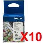 10 x Genuine Brother CZ-1001 Colour Label Roll Cassette - 9mm x 5m - Continuous