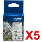 5 x Genuine Brother CZ-1003 Colour Label Roll Cassette - 19mm x 5m - Continuous