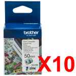 10 x Genuine Brother CZ-1005 Colour Label Roll Cassette - 50mm x 5m - Continuous