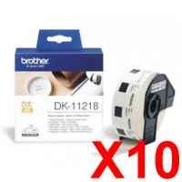 10 x Genuine Brother DK-11218 White Paper Label Roll - 24mm Diameter - 1000 Labels per Roll