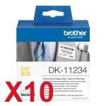 10 x Genuine Brother DK-11234 White Paper Label Roll - 60mm x 86mm - 260 Labels per Roll