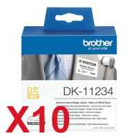 10 x Genuine Brother DK-11234 White Paper Label Roll - 60mm x 86mm - 260 Labels per Roll