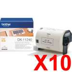10 x Genuine Brother DK-11240 White Paper Label Roll - 102mm x 51mm - 600 Labels per Roll
