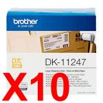 10 x Genuine Brother DK-11247 White Paper Label Roll - 103mm x 164mm - 180 Labels per Roll