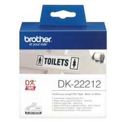 Brother DK22212 DK-22212 - 62mm x 15.24m - Continuous Length - White Film Tape