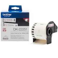 Brother DK22251 DK-22251 - 62mm x 15.24m - Continuous Length - Black/Red on White Paper Tape