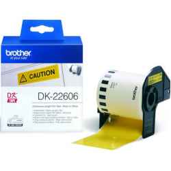 Brother DK22606 DK-22606 - 62mm x 15.24m - Continuous Length - Yellow Film Tape