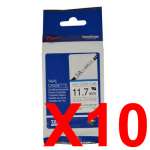 10 x Genuine Brother HSe-231 11.7mm Black on White Heat Shrink Tube Non Laminated Tape 1.5 metres